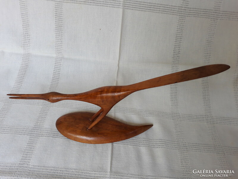 Art deco carved wooden bird