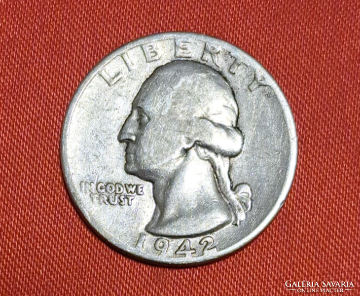 1942. US silver quarter dollar, 25 cents (760)