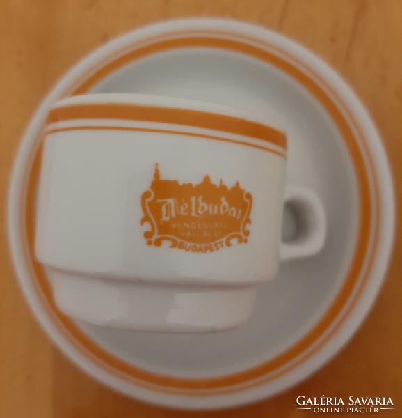 Alföldi Délbuda catering company inscription, logo coffee cup + saucer