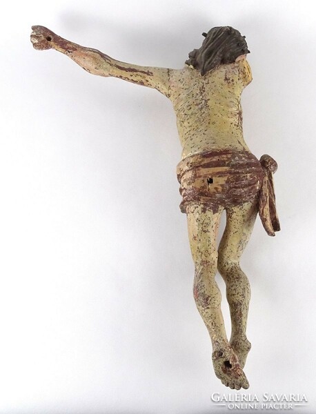 1Q178 Antik faragott fa Jézus torzó 50 cm