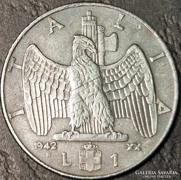 Italy 1 lira, 1942