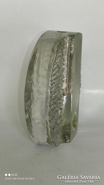 Vintage Ingrig Glas design német jégüveg szál váza
