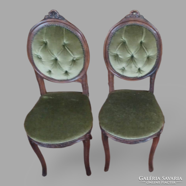 Neobaroque chairs with green upholstery