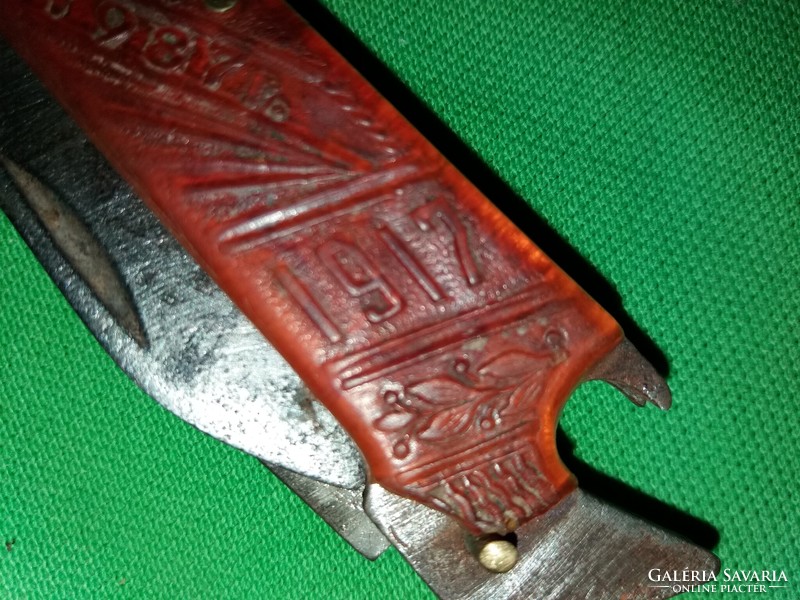 Old Russian cccp a nosf 70th anniversary knife with a vinyl handle 17 cm, the blade 6 cm according to the pictures