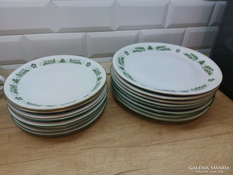 Alföldi porcelain extremely rare green Hungarian plates