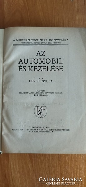 Hevesi Gyula - Az automobil és kezelése III.