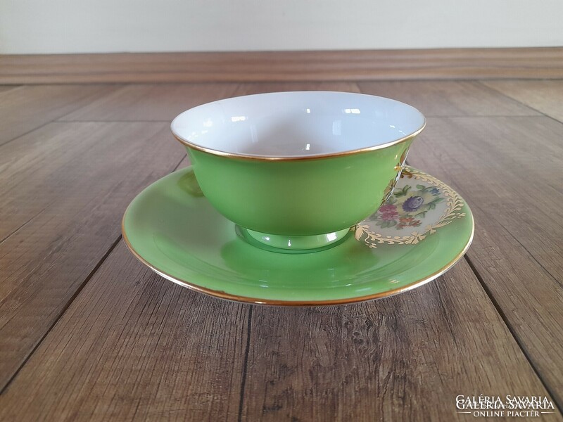 Old Herend green fond painted tea cup