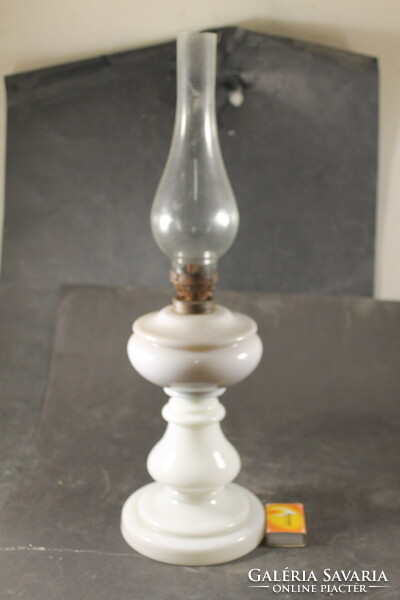 Antique broken glass kerosene lamp 859