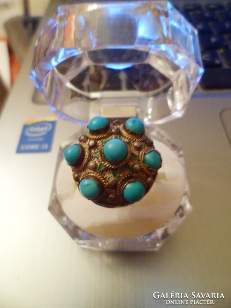 Old silver ring / turquoise