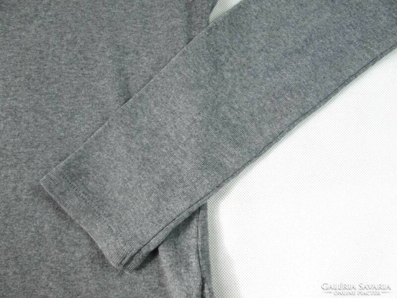 Original tommy hilfiger (s) gray long sleeve women's elastic top