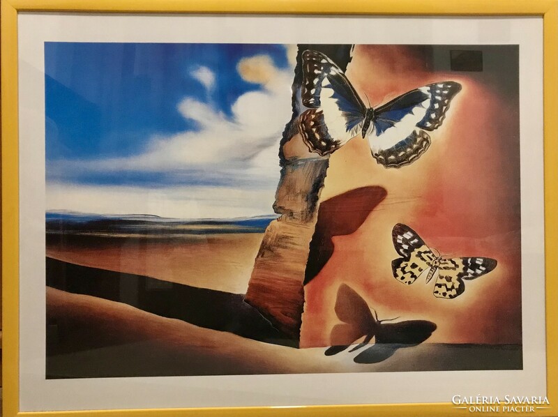 Salvador Dali landscape with butterflies, 83x63 cm Italian poster