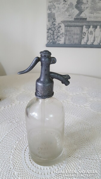 Antik szódásüveg"Aulenbach Jakabné szikvízgyára Deszk"
