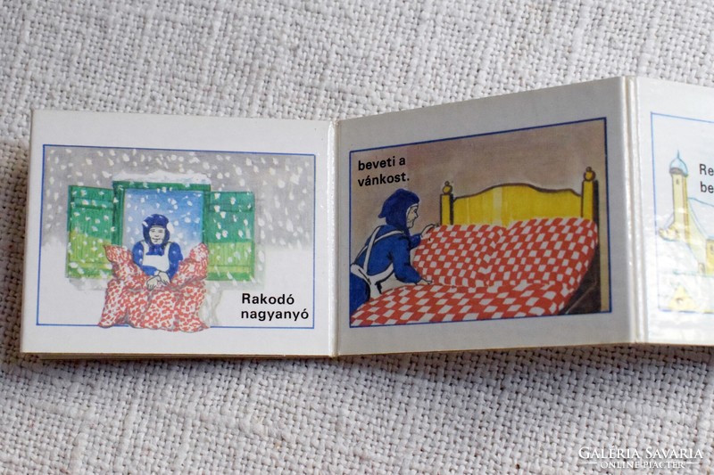 Weöres Sándor  Téli köszöntő Mini mese könyv leporello rajzolta Verebics János 1987 8,5x6,5x1,8cm