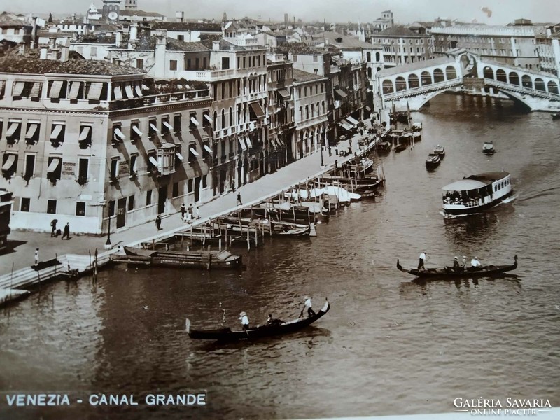 Antik képeslap, Olaszország, Canal Grande, bélyegezve 1939