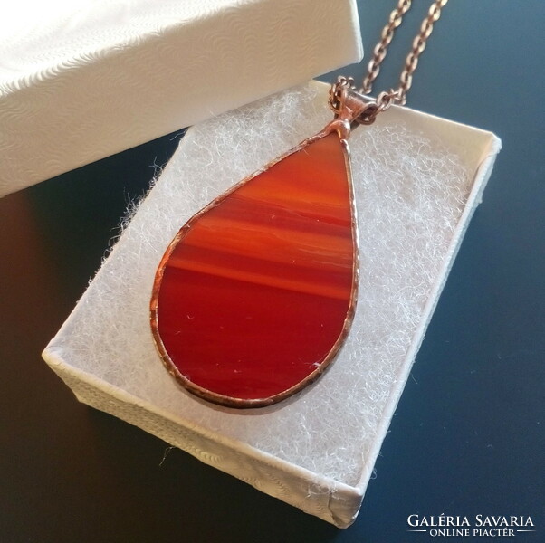 Unique, high-quality handcrafted product, red glass drop