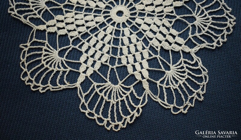 Crocheted lace, needlework decorative tablecloth, 20 cm