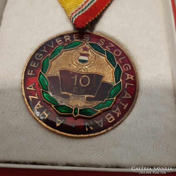 Award for armed service to the homeland, 10 years old, in a box with a ribbon, in perfect, beautiful condition