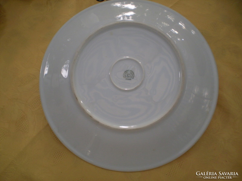 Czechoslovak detergent white porcelain round serving or cake bowl flawless 30 cm.