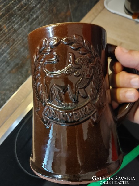 Hotel golden bull ceramic beer mug - rarity