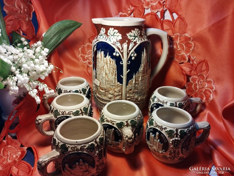 Bavarian ceramics, wine and beer set