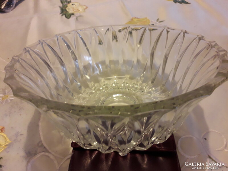 Glass salad bowl with printed pattern 1 pc. 20X8 cm. Flawless