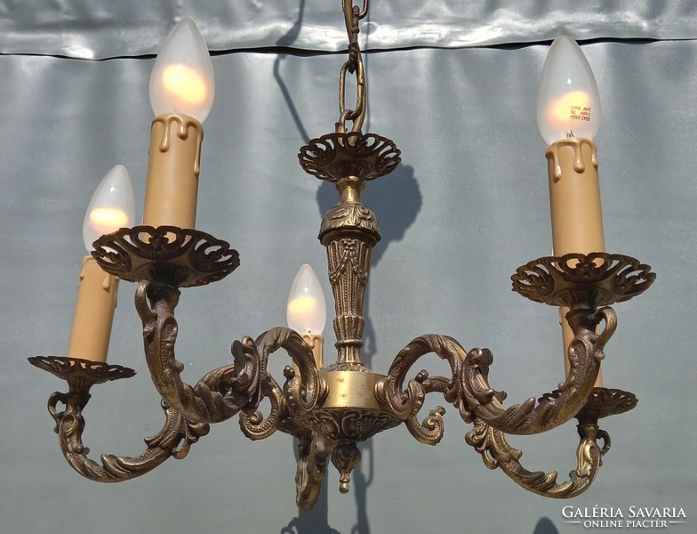 Vintage bronze cast copper chandelier