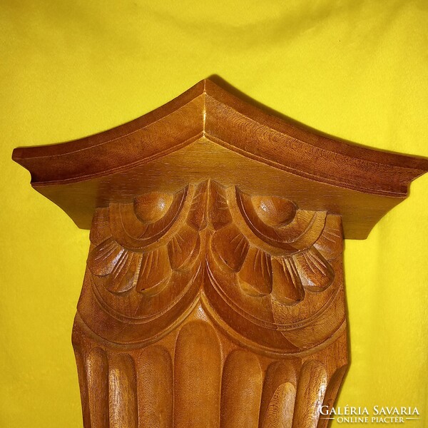 Robust, carved, wooden wall bracket, statue holder, wall flower stand.