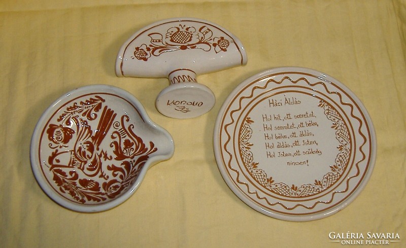 Józsa János korondi keramikus, 3 darabos szett