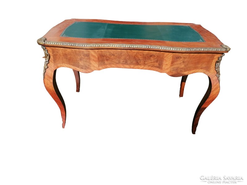 Baroque marquetry desk with copper decorations