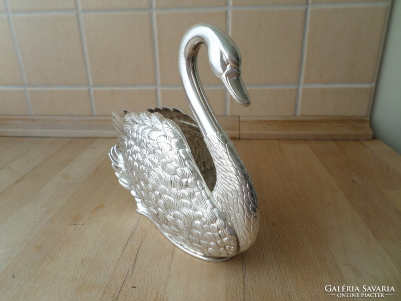 Retro Italian silver-plated swan-shaped napkin holder