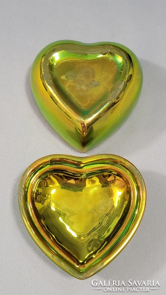 Zsolnay eozin heart bonbonier, jewelry box
