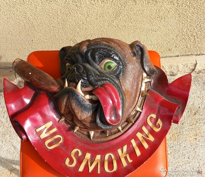 Hatalmas bulldog fali szobor ALKUDHATÓ Art deco design
