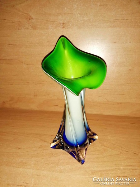 Muranoi üveg kála váza - 19,5 cm magas (6/d)