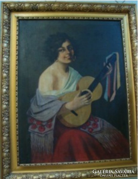 With Sombory: (Spanish) gypsy girl with guitar