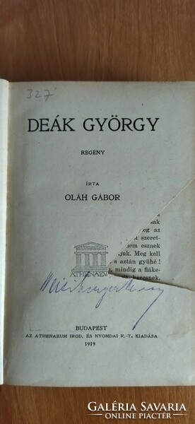 Oláh Gábor  - Deák György  1919