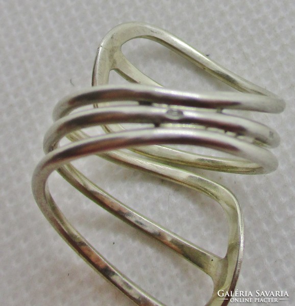 Különleges régi kézműves nagy ezüstgyűrű