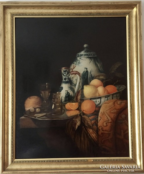 An object still life with boat-balogh jànos creation rich in details and subtlety!