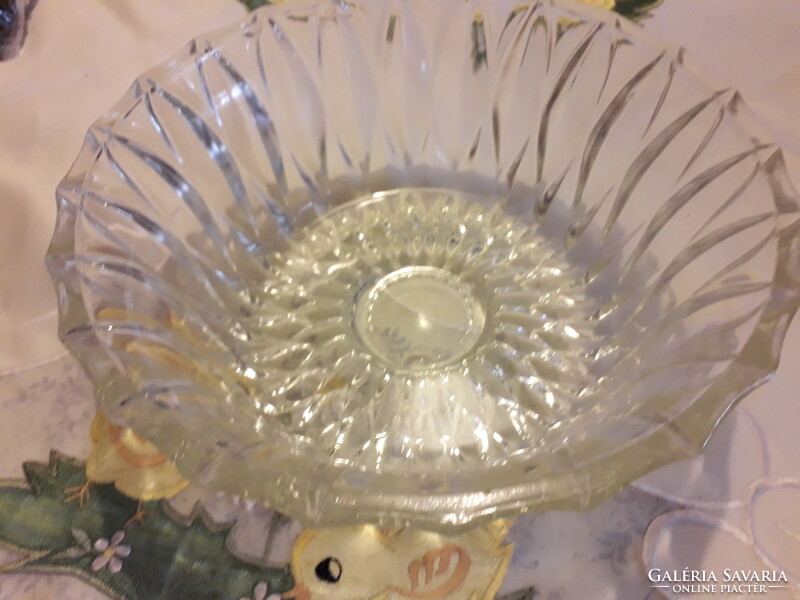 Glass salad bowl with printed pattern 1 pc. 20X8 cm. Flawless