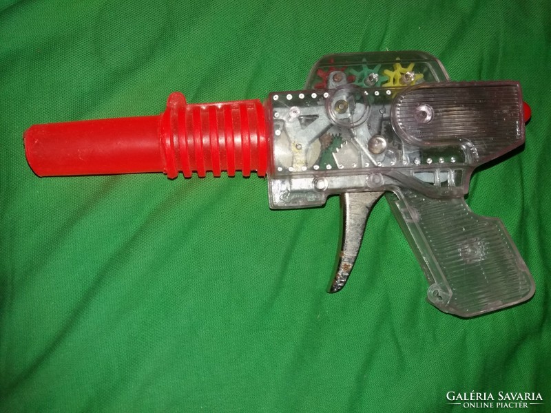 Retro traffic goods bazaar goods plastics working sci-fi toy laser gun beam thrower according to the pictures