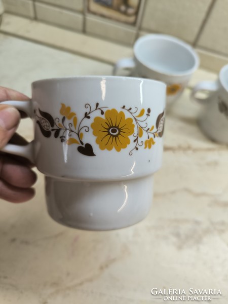 Alföldi porcelain stackable floral cup, mug, glass 3 pcs for sale!