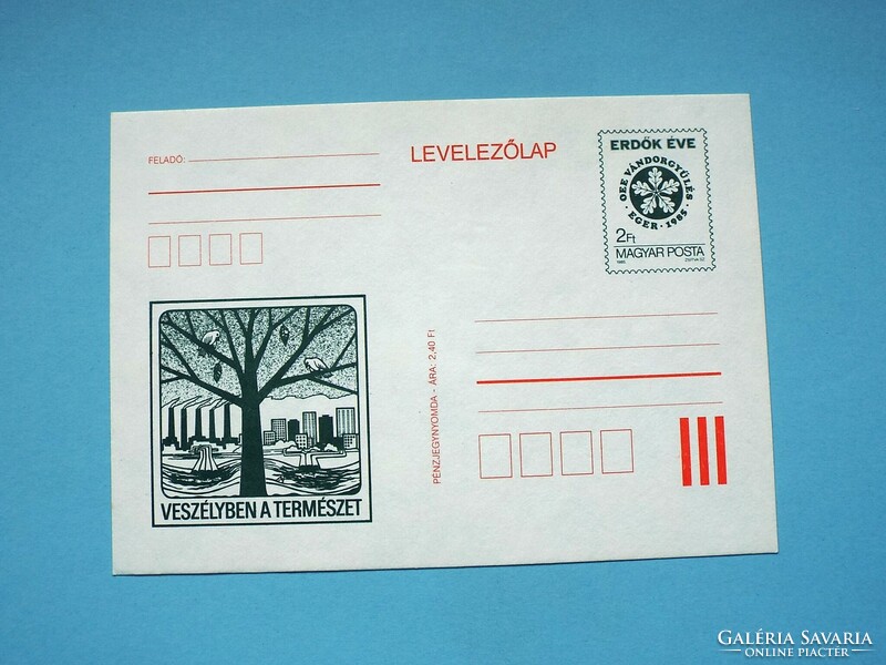 Díjjegyes levelezőlap (M2/2) - 1985. Országos Erdészeti Egyesület Vándorgyűlése - Eger