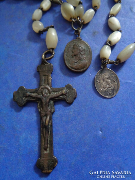 Antique rosary with bronze mount