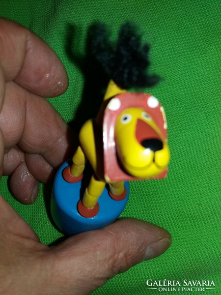 Old tobacconist wooden folding lion bead toy figure 14 cm according to the pictures