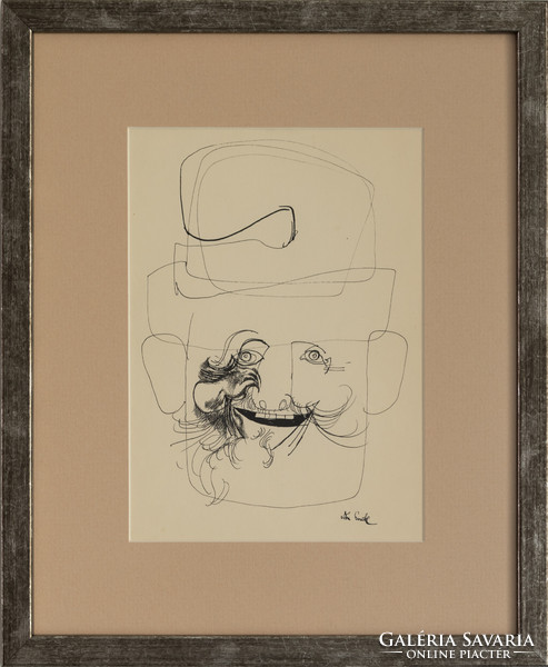 Collector's item! Ink drawing by Endre Szasz - Santa Claus, with certificate of authenticity