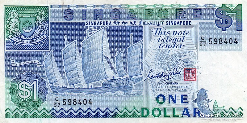 D - 274 -  Külföldi bankjegyek:  Singapur 1987  1 dollár