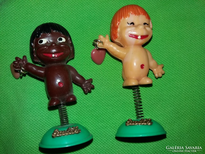 Antique traffic goods Hungarian small industrial bazaar goods plastic Buék spring doll figure as a pair as shown in the pictures