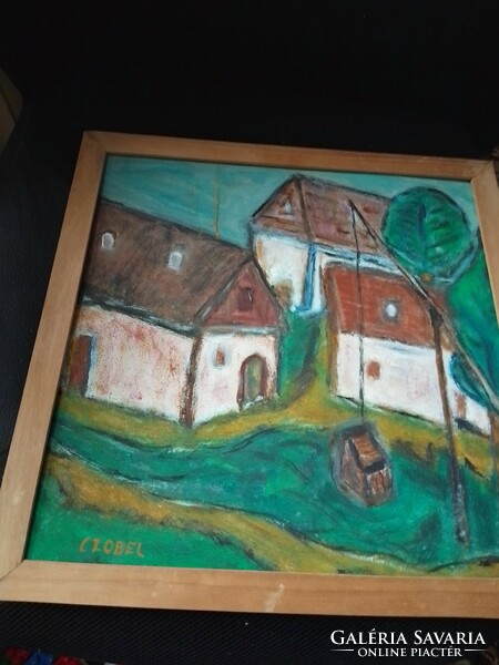 Signed painting on the edge of the village!