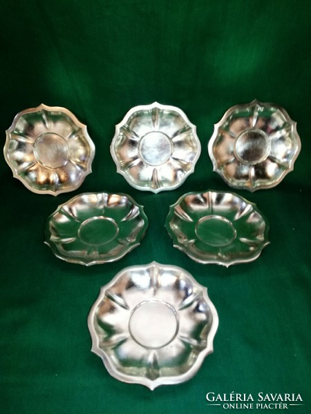 Set of 6 old marked silver bowls
