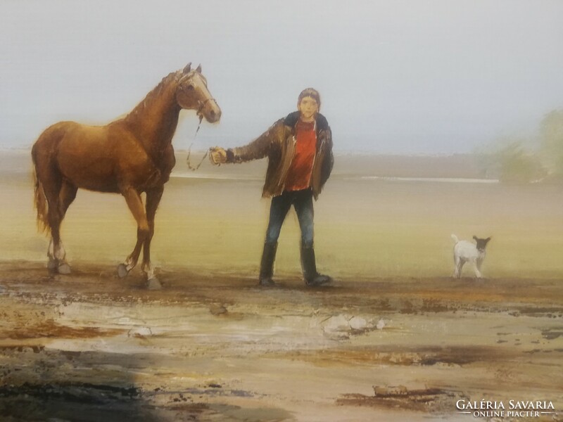 Oszter Dezső Pusztán, Fiú csikóval és kutyával