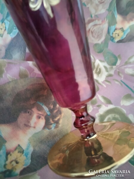 Talpas kehely pohár - burgundi lilában - "aranyosan"